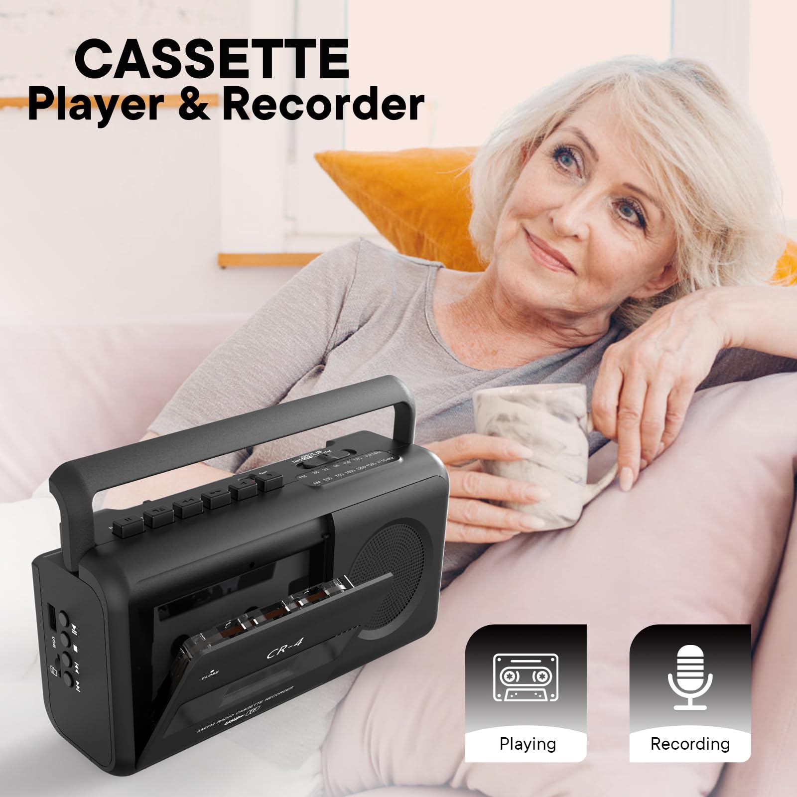 Foto 2 | Grabadora Con Reproductor De Casetes Kuephom Portable Boombox - Venta Internacional.