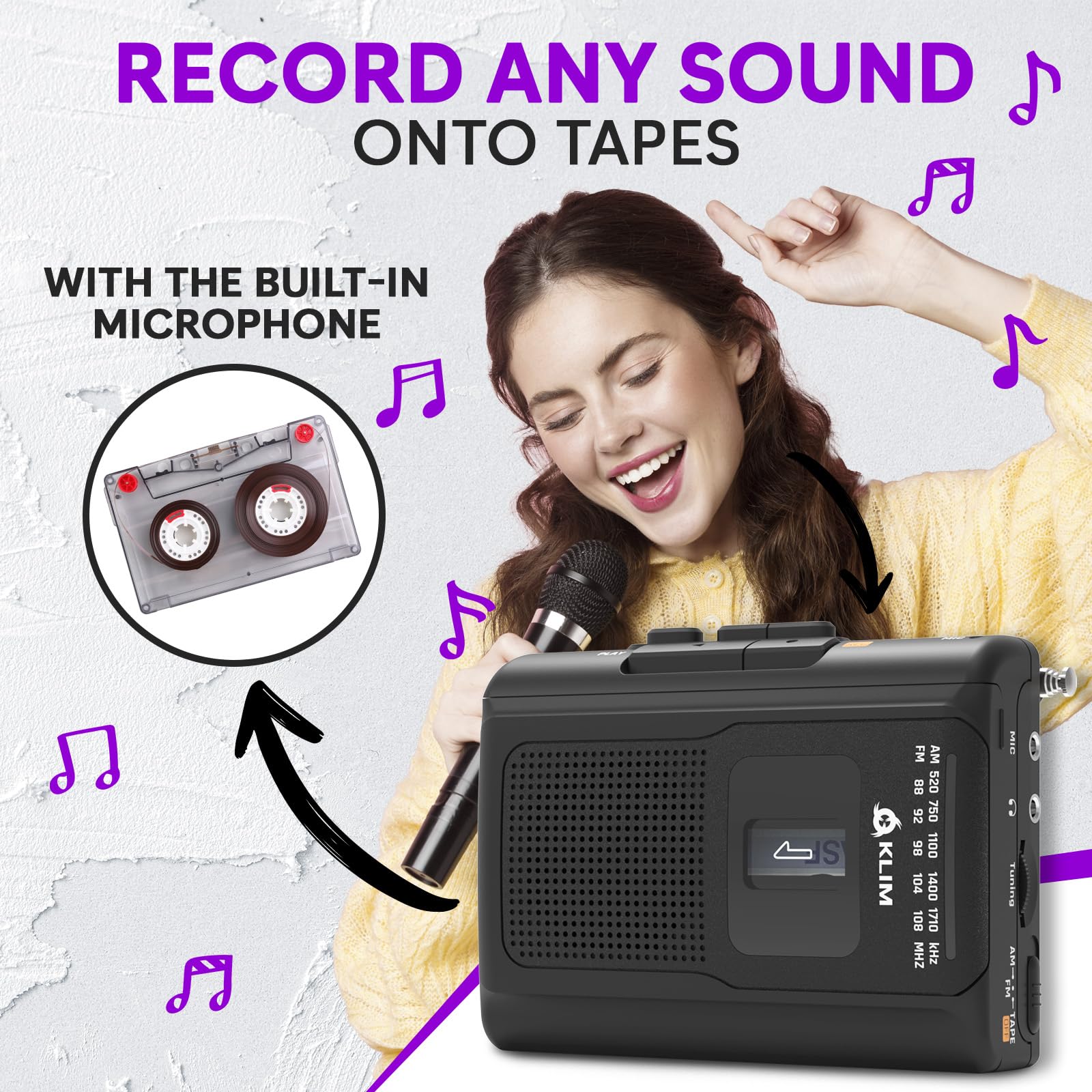 Foto 4 | Reproductor De Casetes Portátil Klim K8 Con Radio Am/fm - Venta Internacional.