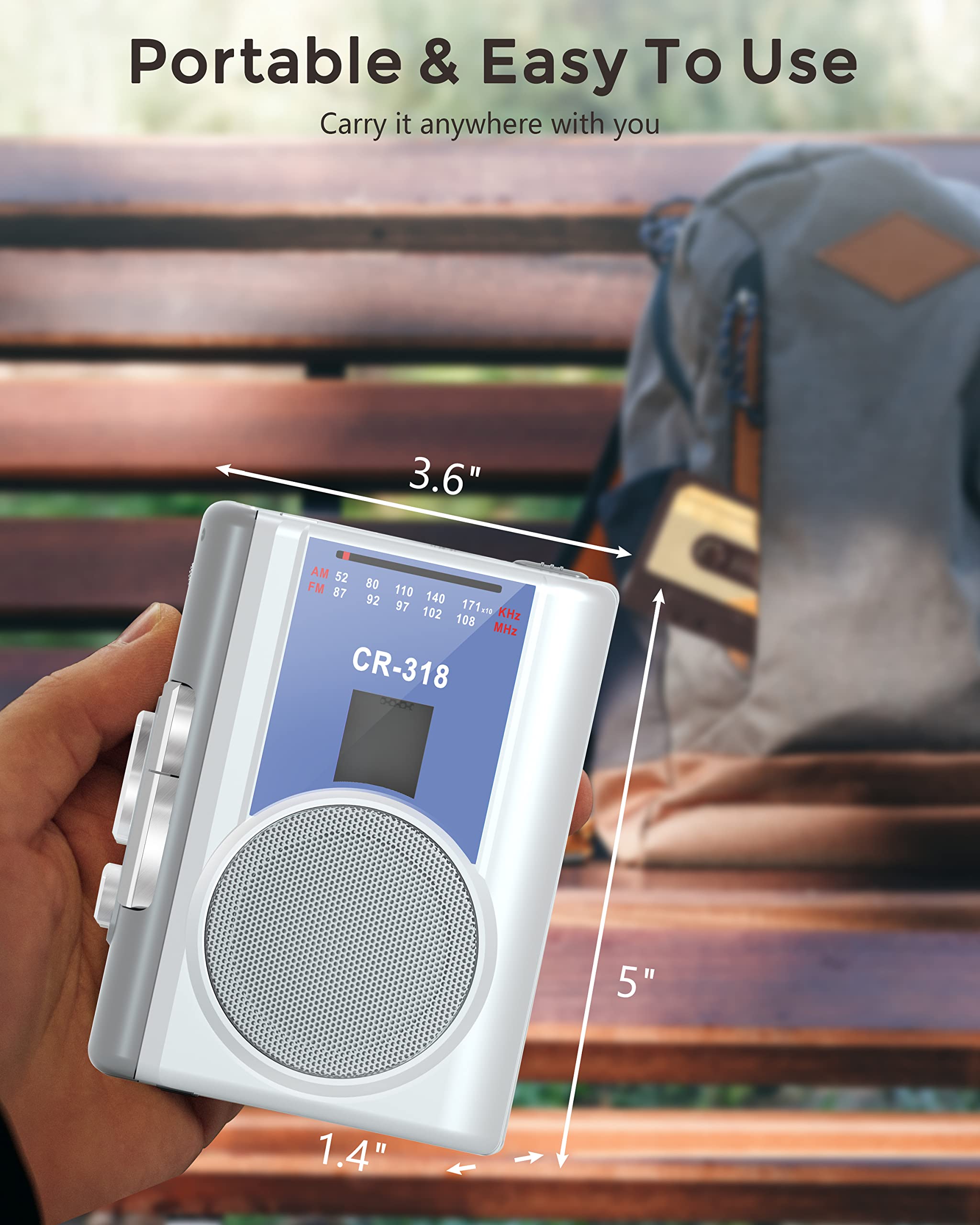 Foto 5 | Grabadora De Casetes Gracioso Walkman Am Fm Vintage - Venta Internacional.