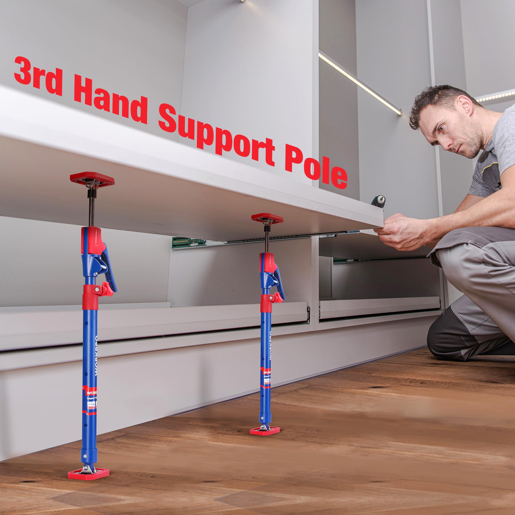 Foto 7 | Barra De Soporte Telescópica Workpro Cabinet Jack De 60 A 115 Cm, 70 Kg - Venta Internacional.