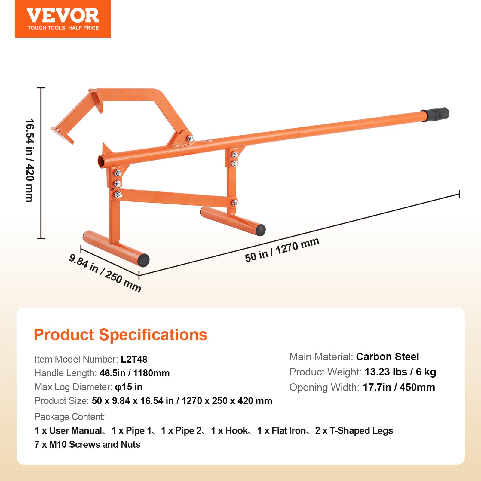 Foto 7 | Elevador De Troncos Timberjack Vevor 48, Ajustable Y Resistente - Venta Internacional.
