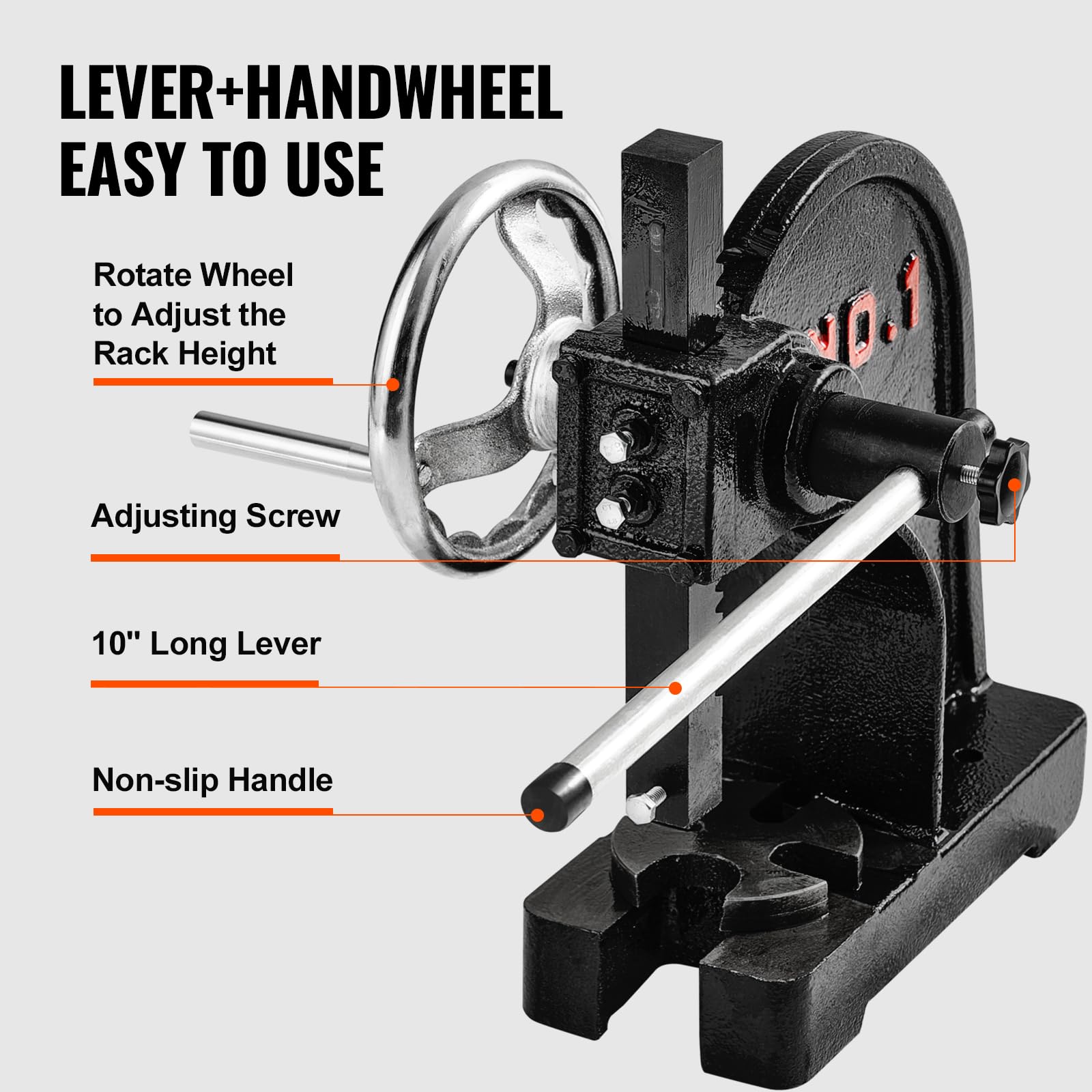 Foto 5 pulgar | Manual Arbor Press Vevor De 1 Tonelada Con Volante De 150 Mm De Altura - Venta Internacional.