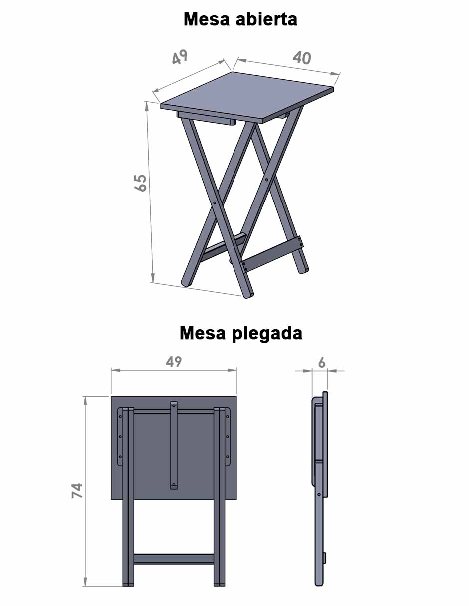 Foto 4 pulgar | Mesa Plegable Cubierta De Melamina Utility Hogare Gris