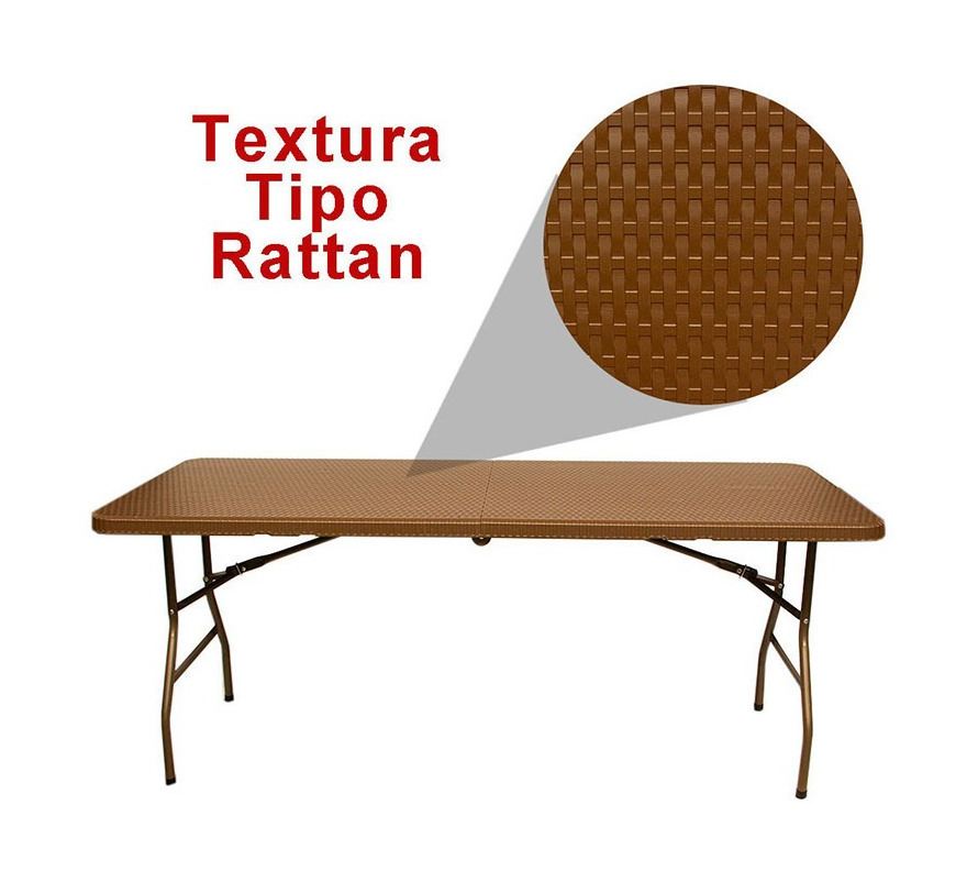 Foto 4 pulgar | Mesa Plegable Jardimex Tipo Portafolio de 1.8 m Tipo Rattan