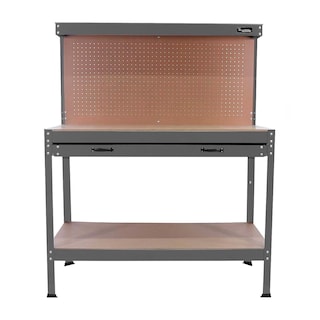 Foto 2 | Mesa de Trabajo Multiusos Knova T WB-48 color Gris con Tablero Perforado y Cajón