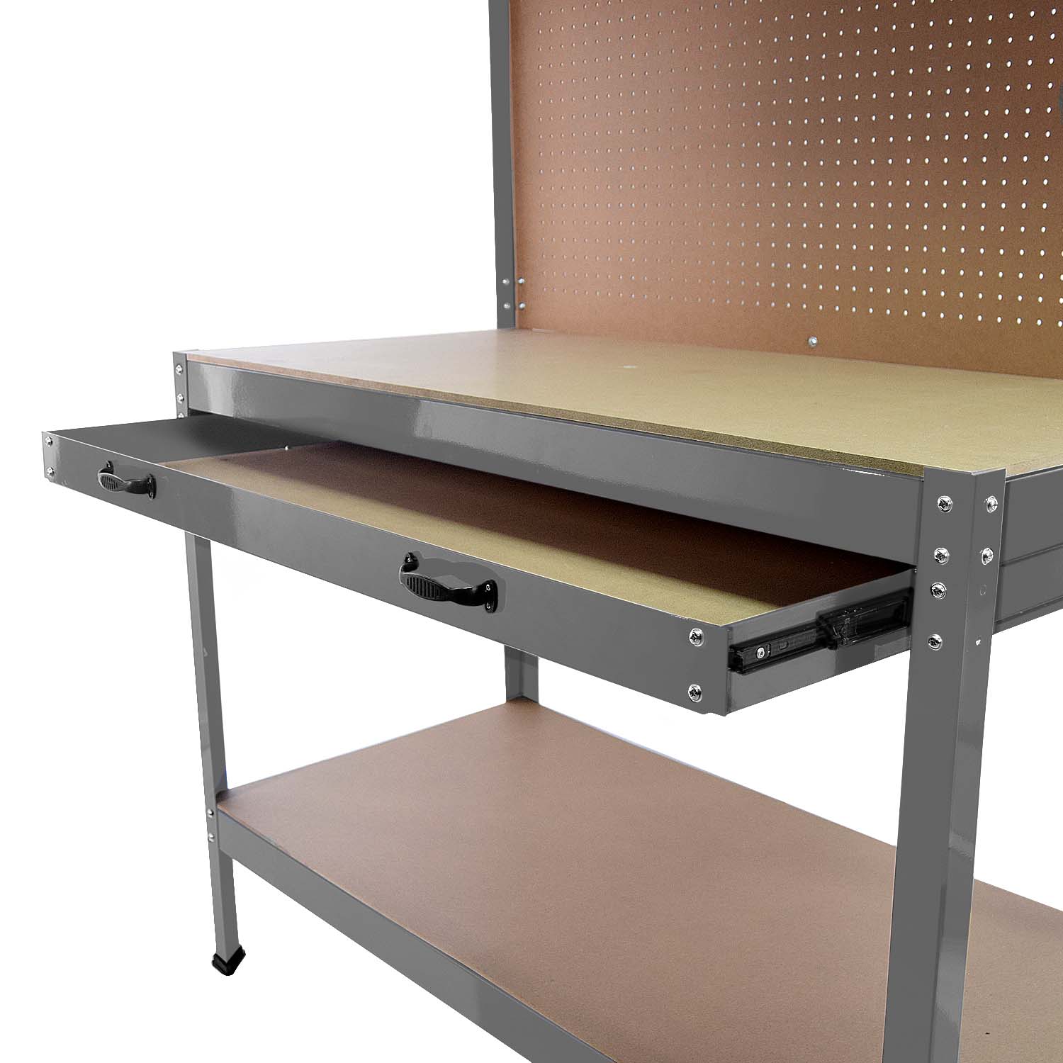 Foto 4 | Mesa de Trabajo Multiusos Knova T WB-48 color Gris con Tablero Perforado y Cajón