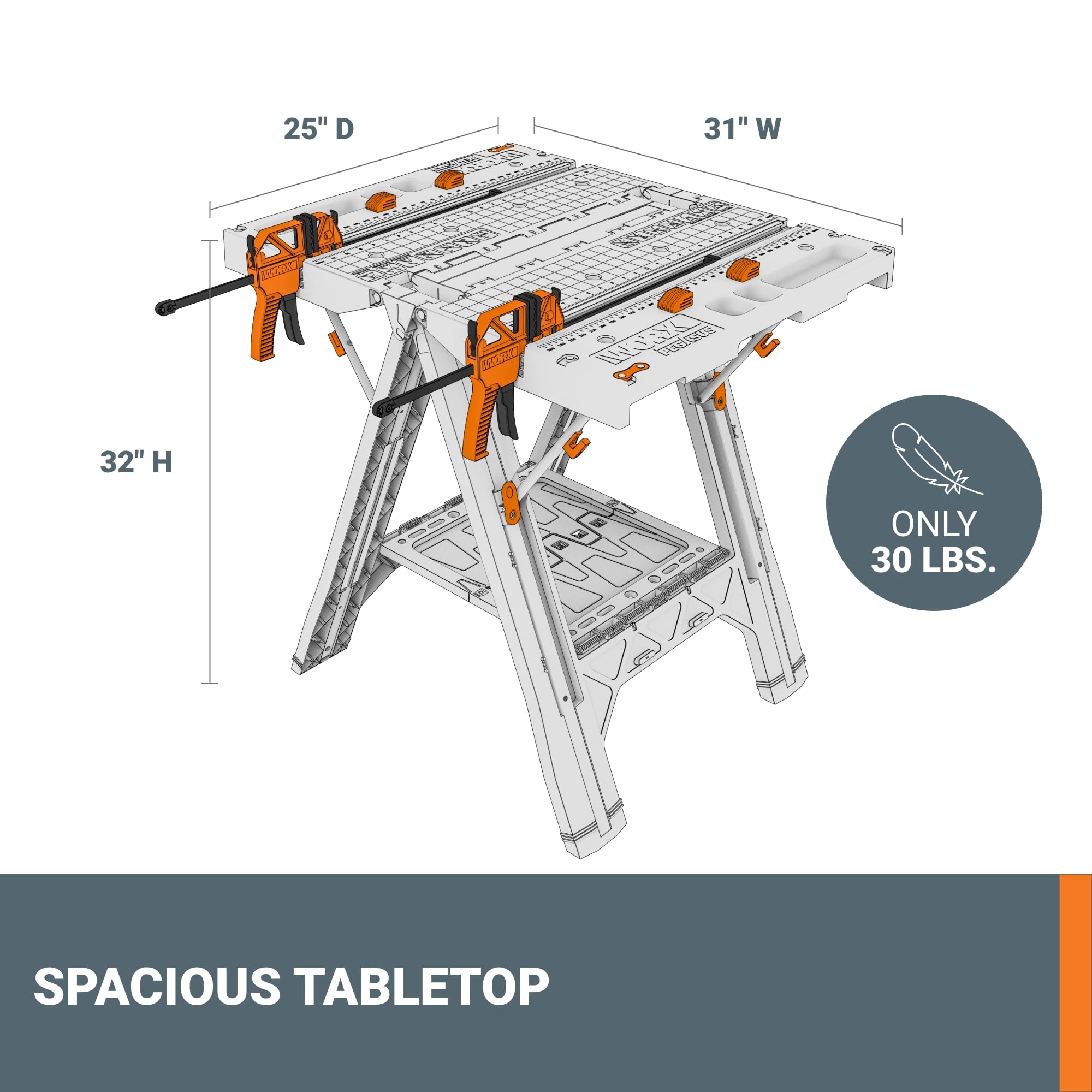 Foto 4 | Mesa De Trabajo Y Sawhorse Worx Pegasus Plegable 2 En 1 Wx051 - Venta Internacional.