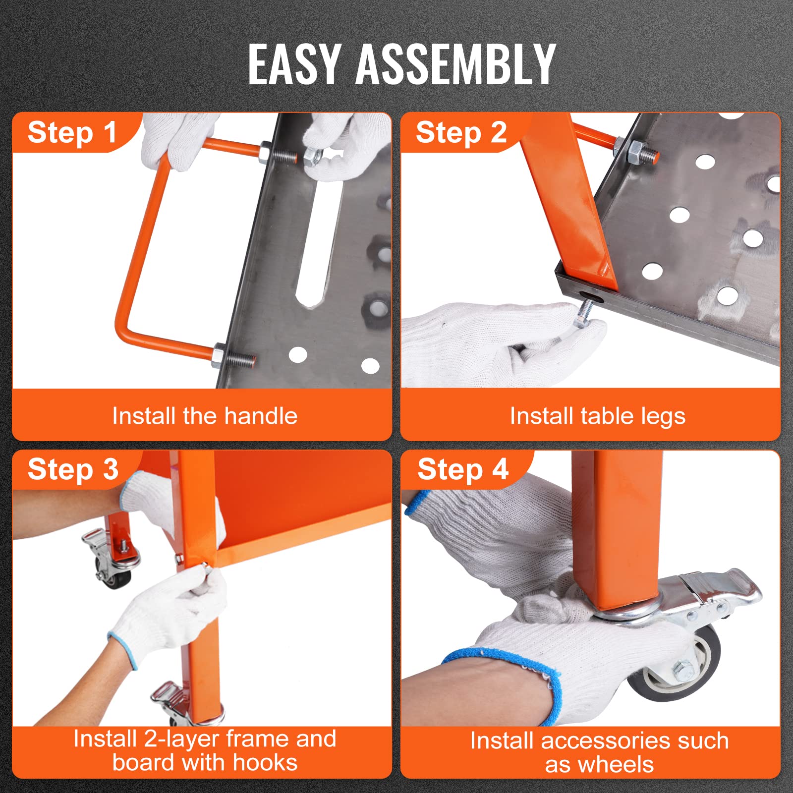 Foto 8 pulgar | Mesa De Soldadura Vevor 91x46 Cm 544 Kg Load Steel Con Ruedas - Venta Internacional.