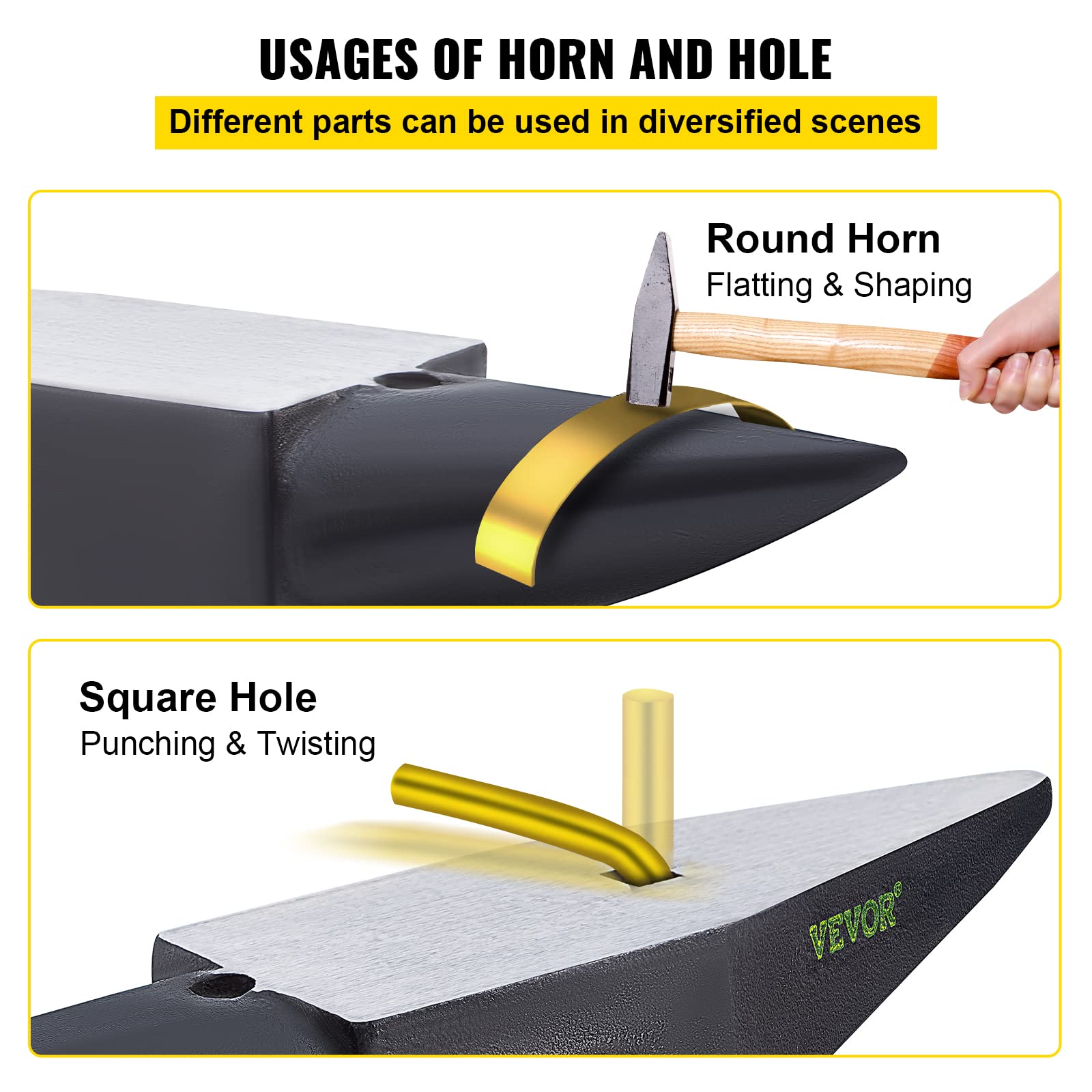Foto 5 pulgar | Bocina Única De Hierro Fundido Anvil Vevor De 48 Kg Con Encimera Grande - Venta Internacional.
