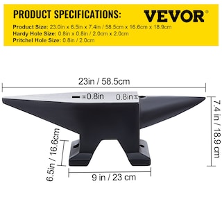 Foto 7 | Bocina Única De Hierro Fundido Anvil Vevor De 48 Kg Con Encimera Grande - Venta Internacional.