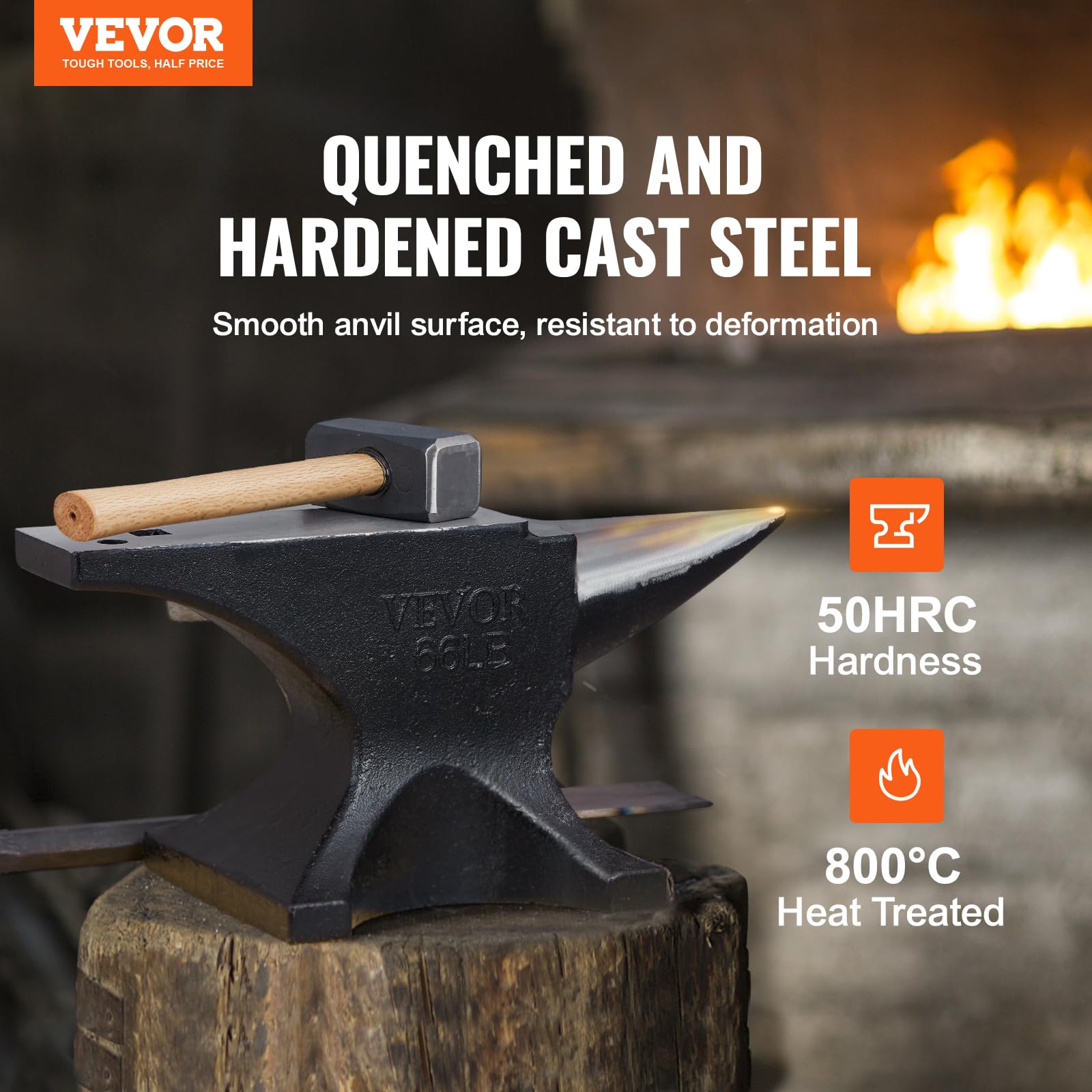 Foto 2 | Bocina Única Anvil Vevor De Acero Fundido De 30 Kg Con Orificio Redondo Y Cuadrado - Venta Internacional.