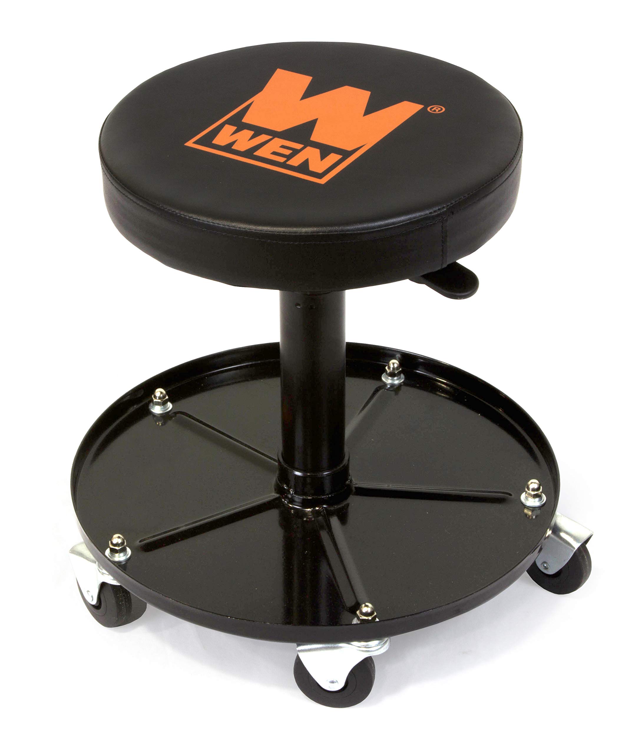 Taburete Mecánico Wen 73012t, Neumático, Rodante, Capacidad De 300 Libras - Venta Internacional.