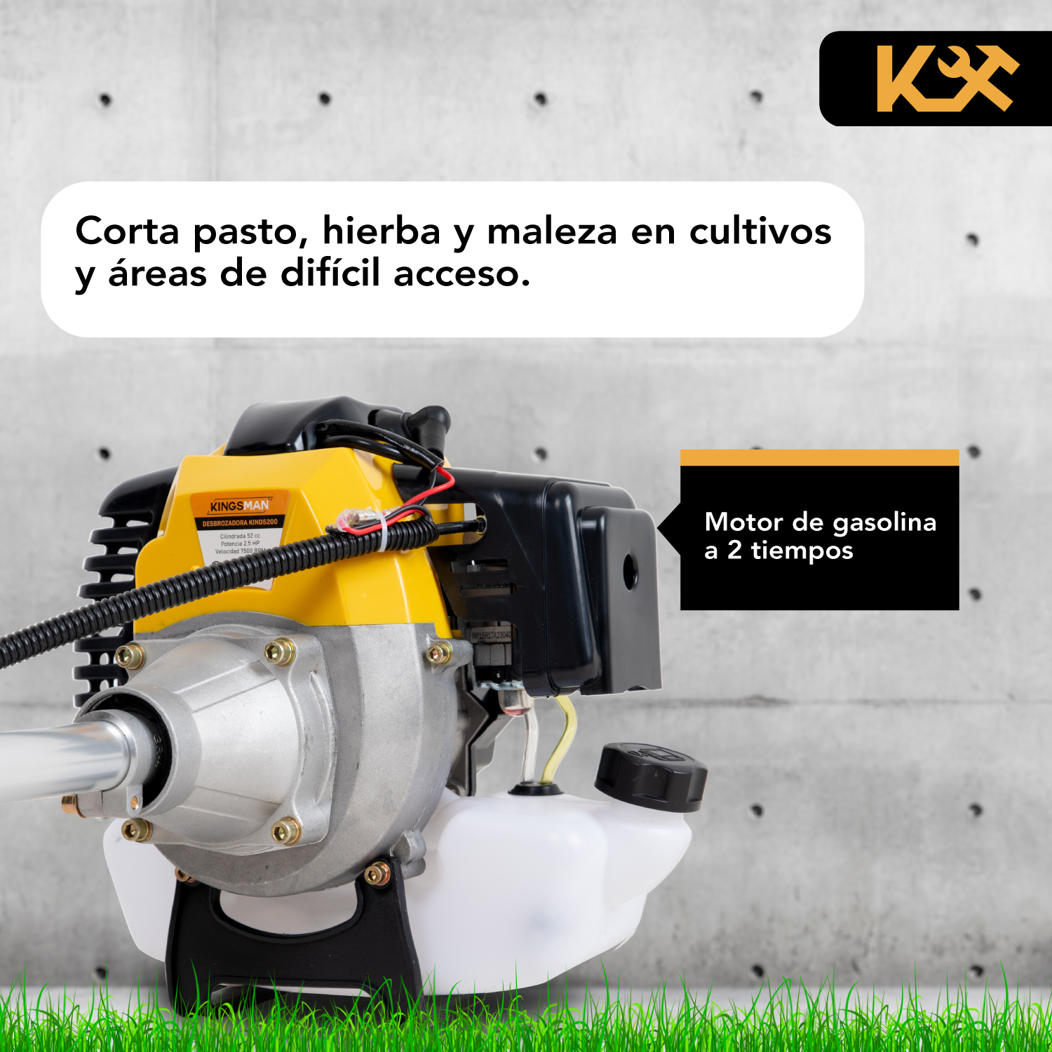 Foto 4 pulgar | Desbrozadora a Gasolina Kingsman KIND5200 52cc 2.5hp