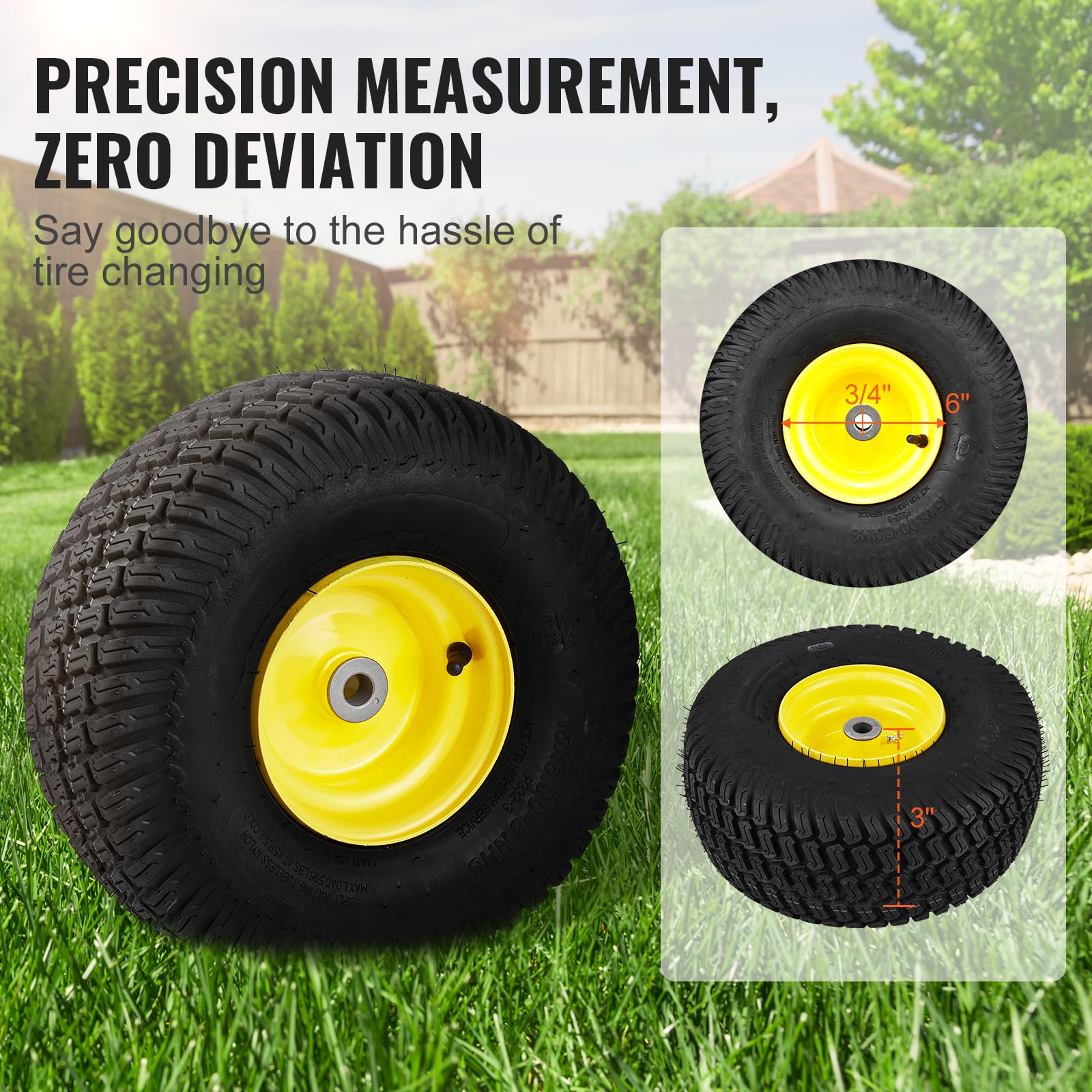 Foto 4 pulgar | Neumáticos Para Cortacésped Vevor 15x6.00-6 Sin Cámara Con Llanta, Paquete De 2 - Venta Internacional.