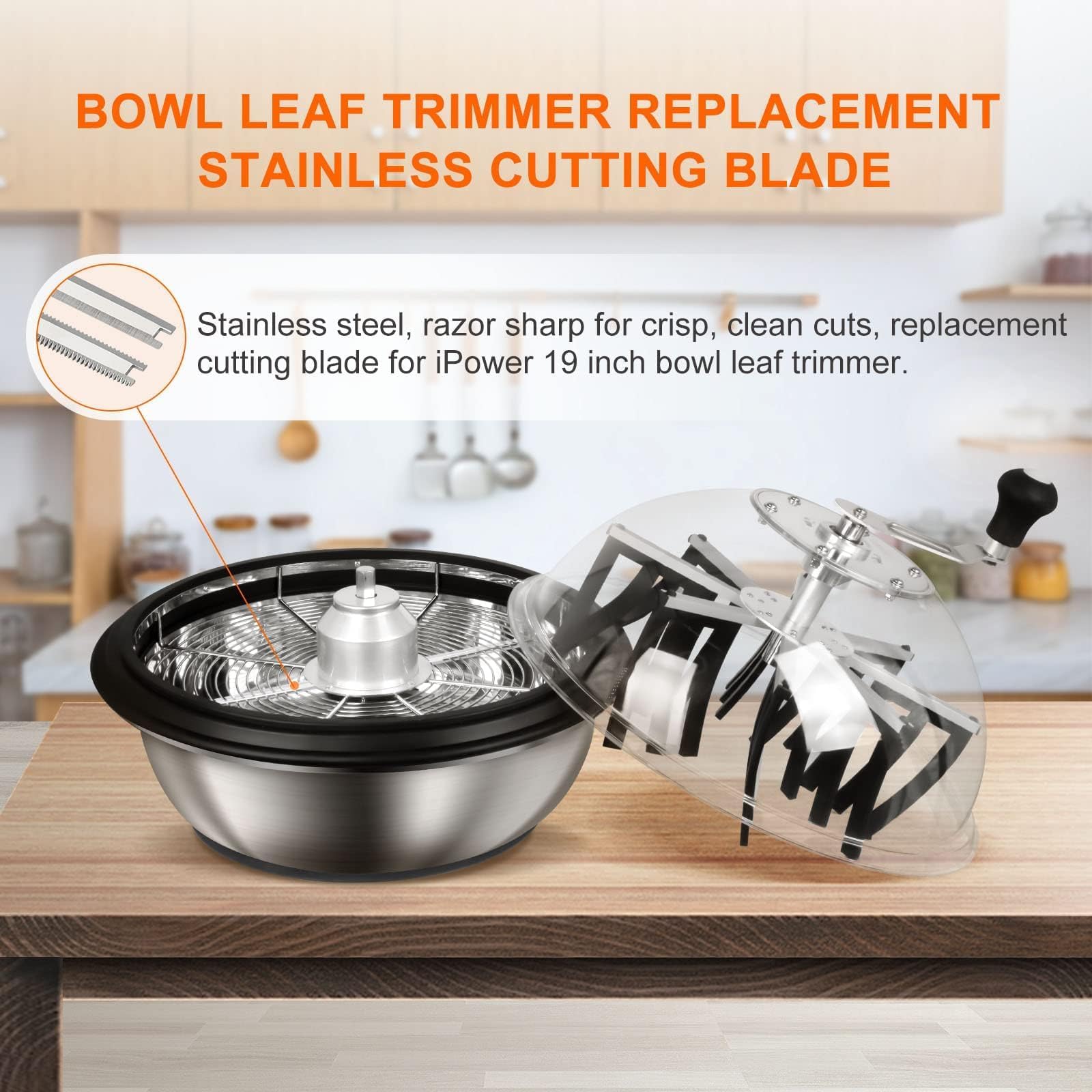 Foto 7 pulgar | Cuchillas Recortadora Leaf Bowl Ipower De 19 Pulgadas De Acero Inoxidable X4 - Venta Internacional.