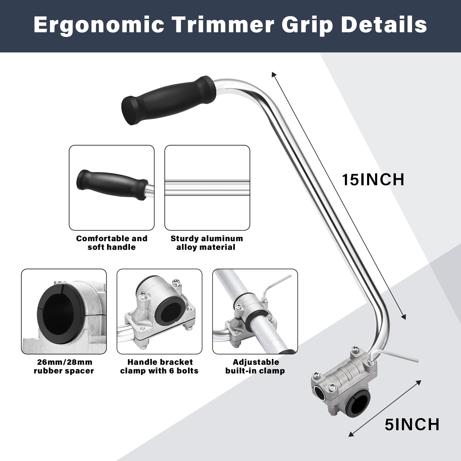 Foto 3 pulgar | Mango Ergonómico Trimmer Grip Handle Zzm Con Arnés De Correa Para El Hombro - Venta Internacional.