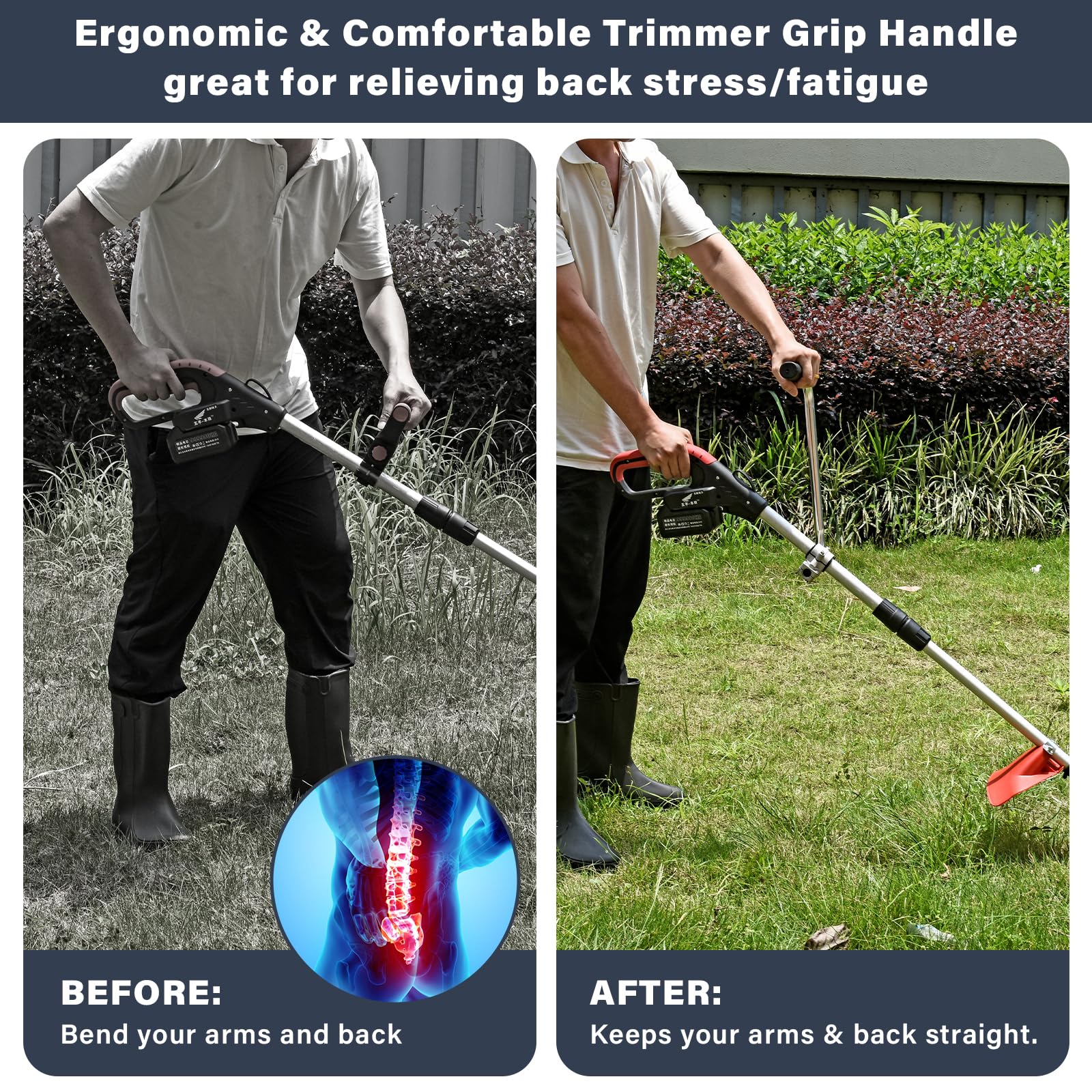 Foto 6 pulgar | Mango Ergonómico Trimmer Grip Handle Zzm Con Arnés De Correa Para El Hombro - Venta Internacional.