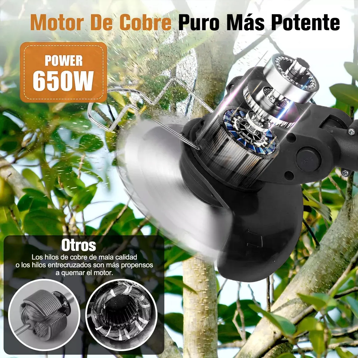 Foto 3 pulgar | Desbrozadora Inalámbrica Podadora Electrica Cortadora Pasto Eo Safe Imports Esi-19747 Negro