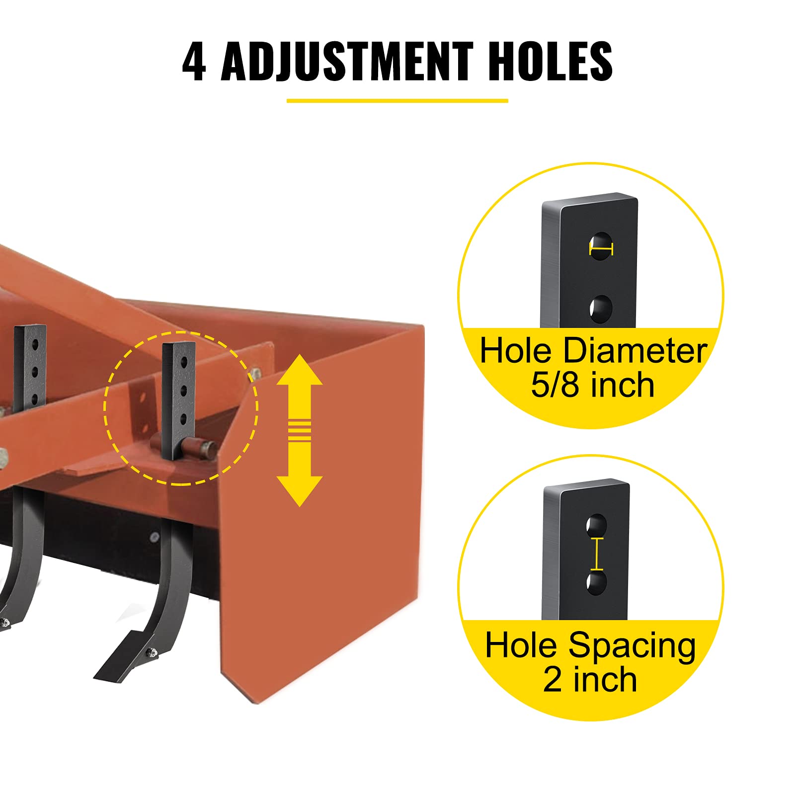 Foto 4 pulgar | Vástago Para Escarificador Box Blade Shank Vevor De 18 Pulgadas, 4 Orificios, 6 Unidades - Venta Internacional.
