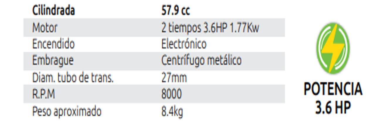 Foto 5 | Desbrozadora Clutch Metálico 57.9cc Blue Bird Motor 2Tiempos 3.6hp 1.77kw Gim Terra Rojo