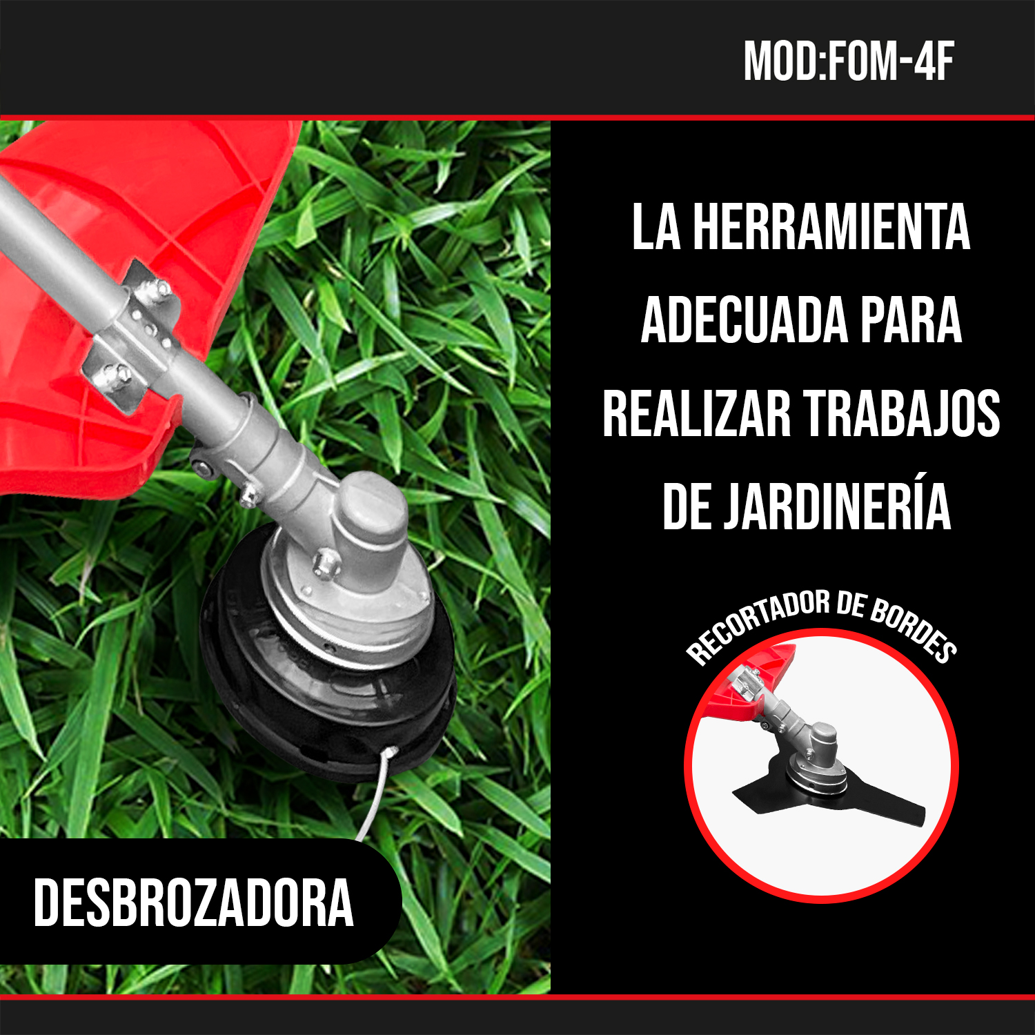 Foto 6 | Desbrozadora Foreman FOM-4F Multifunción 4 en 1 52CC 3HP