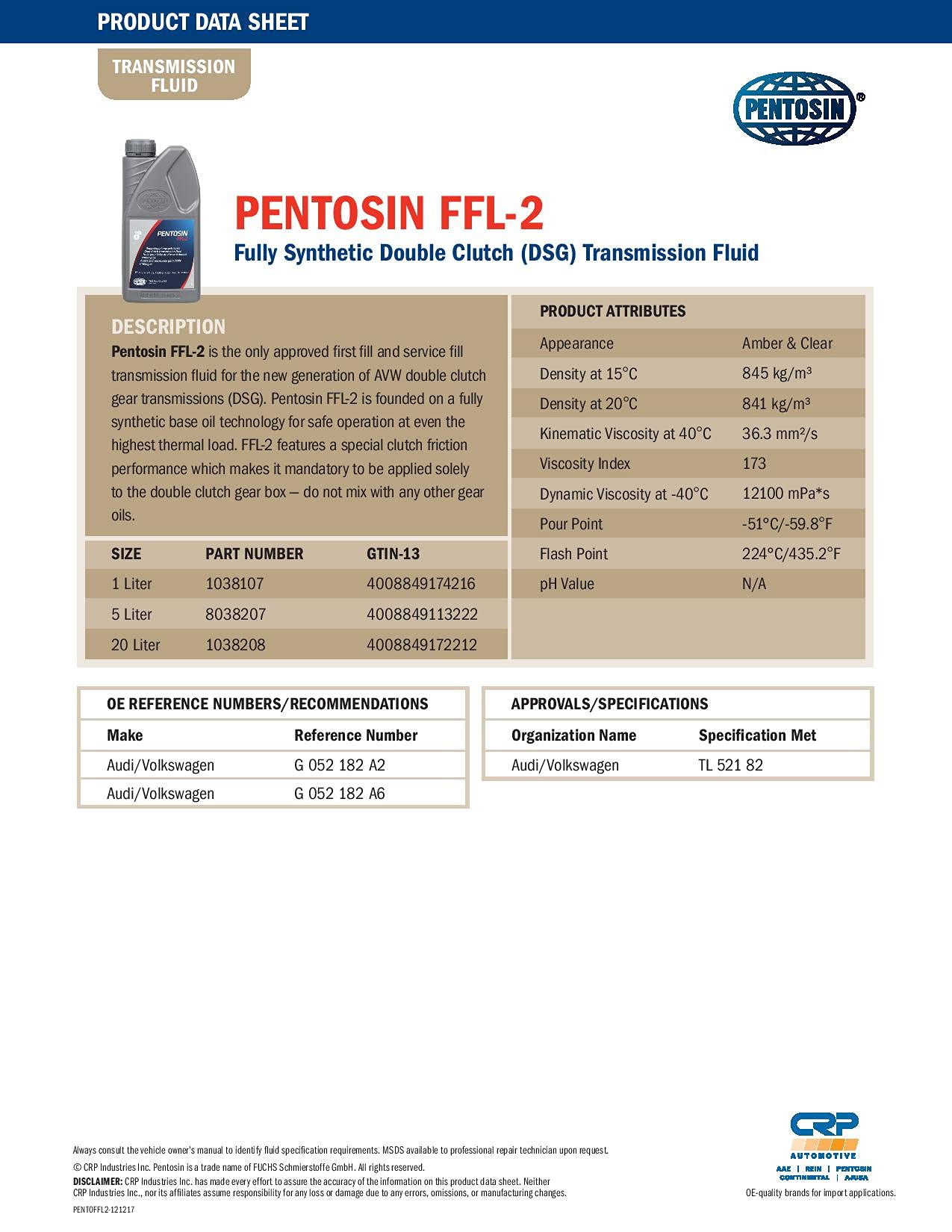 Foto 4 | Kit De Fluido De Transmisión Pentosin 8038207-kit 5l - Venta Internacional.