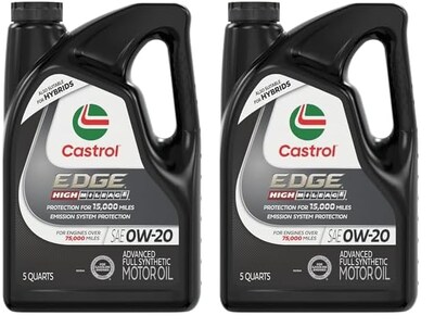 Foto 1 | Aceite De Motor Castrol Edge High Mileage 0w-20, Totalmente Sintético, 5 Litros - Venta Internacional.
