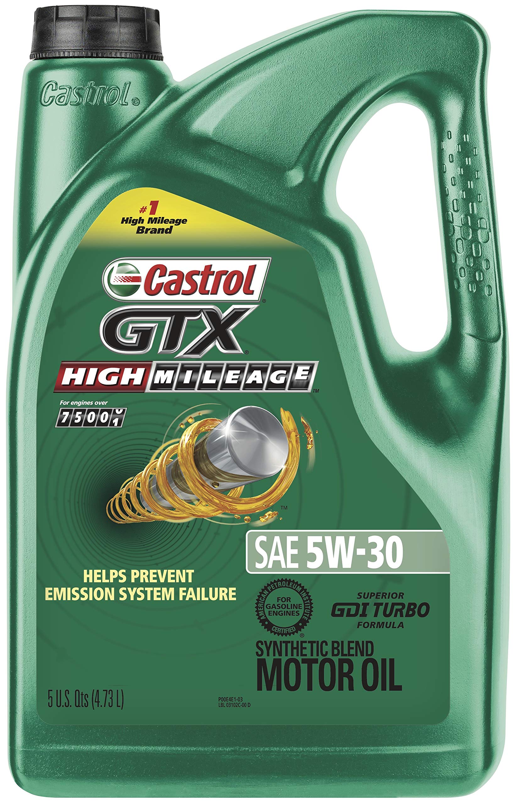 Foto 2 pulgar | Aceite De Motor Castrol Gtx High Mileage 5w-30 Sintético 5lx3 - Venta Internacional.
