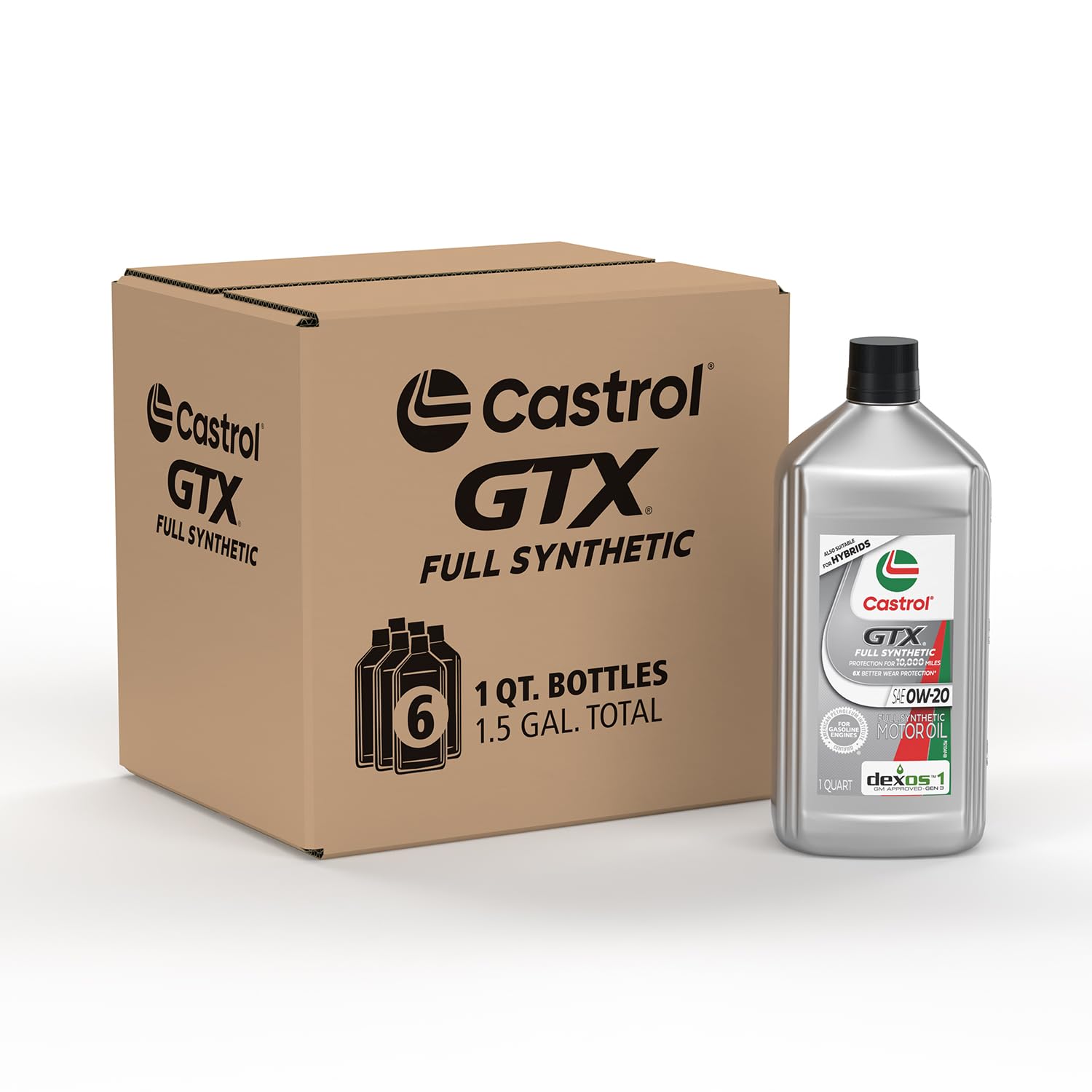 Foto 2 pulgar | Aceite De Motor Castrol Gtx Totalmente Sintético 0w-20, 1 L (paquete De 6) - Venta Internacional.