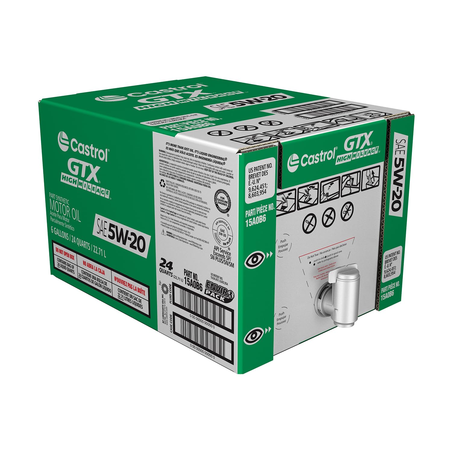 Foto 2 pulgar | Aceite De Motor Castrol Gtx High Mileage 5w-20 Sintético De 22,7 Litros - Venta Internacional.