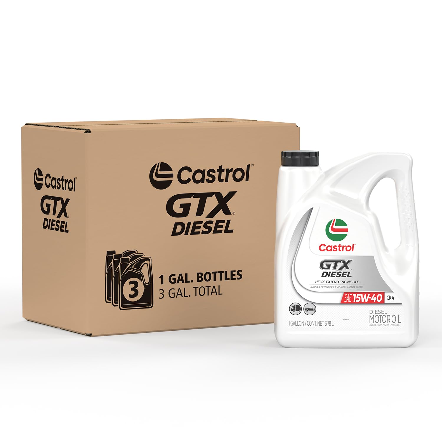 Aceite De Motor Castrol Gtx Ck-4 15w-40 Convencional, 3 X 3,78 L - Venta Internacional.