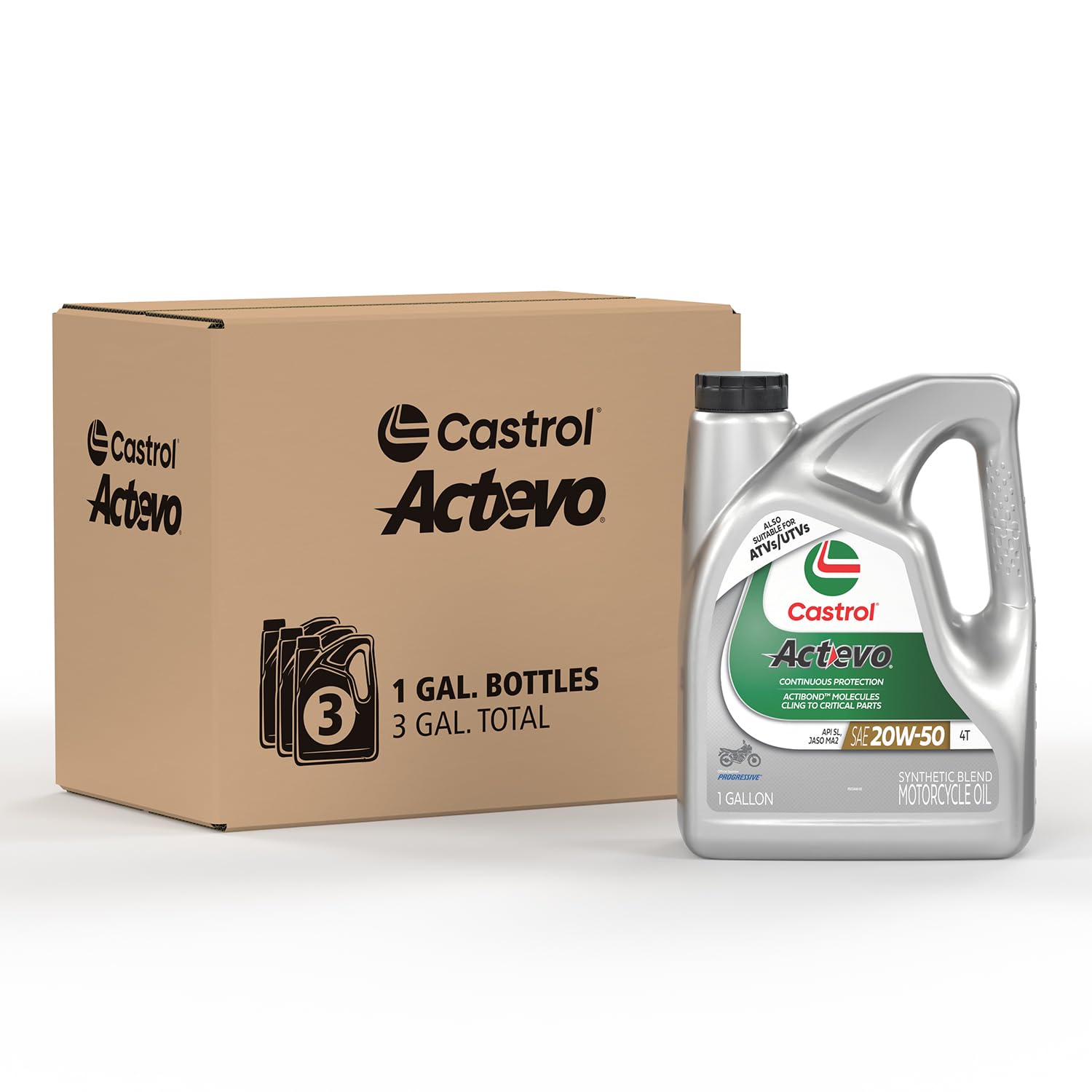 Foto 2 pulgar | Aceite Para Moto Castrol Actevo 4t 20w-50, Mezcla Sintética, 3 X 3,78 L - Venta Internacional.