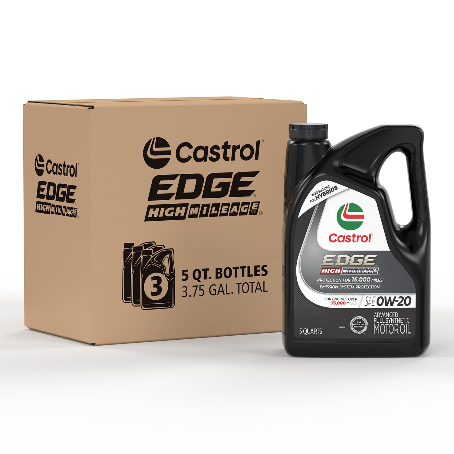 Foto 2 pulgar | Aceite De Motor Castrol Edge High Mileage 0w-20, Totalmente Sintético, 5 Litros - Venta Internacional.