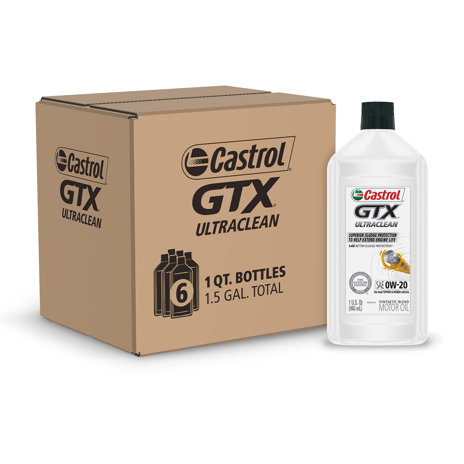 Aceite De Motor Castrol Gtx 0w-20, Mezcla Sintética, 1 Litro (x6) - Venta Internacional.