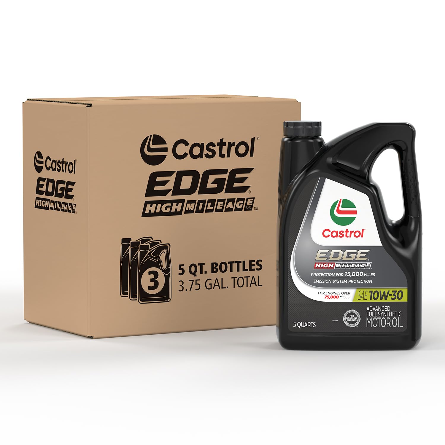 Aceite De Motor Castrol Edge High Mileage 10w-30 De 5 Litros, Paquete De 3 - Venta Internacional.
