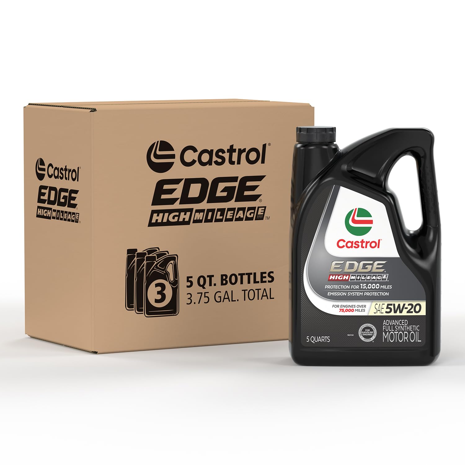 Foto 2 pulgar | Aceite De Motor Castrol Edge High Mileage 5w-20 Totalmente Sintético, 5 Litros - Venta Internacional.