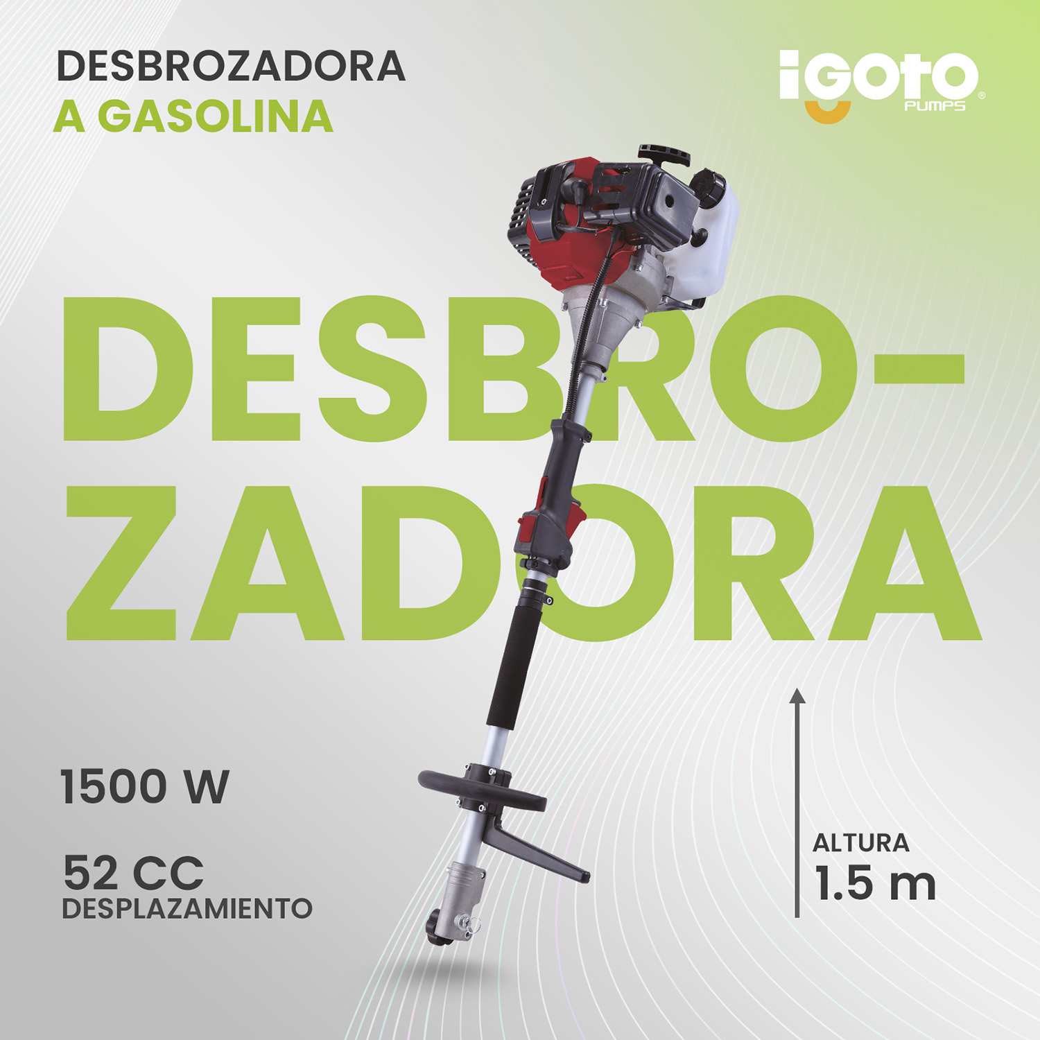Foto 5 pulgar | Desbrozadora 2hp 4 En 1 Uso Profesional 52cc Igoto