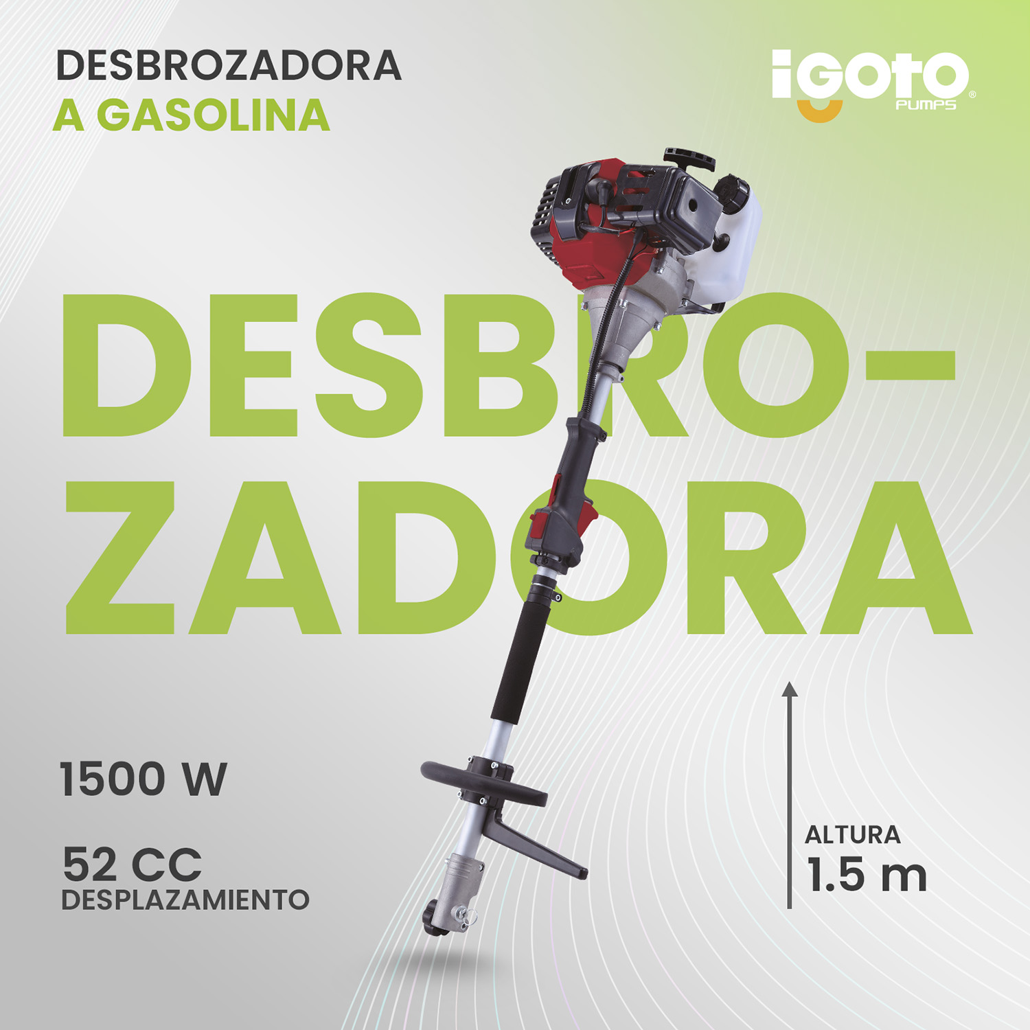 Foto 4 | Desbrozadora Igoto Profesional 2 Hp 52cc 5 En 1