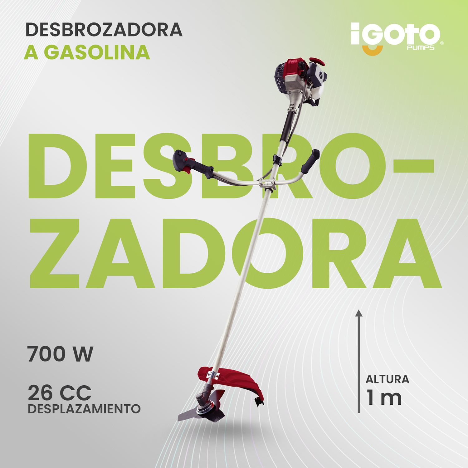Foto 6 | Desbrozadora Gasolina 2 Tiempos 700w 600ml 26cc Igoto Db1001