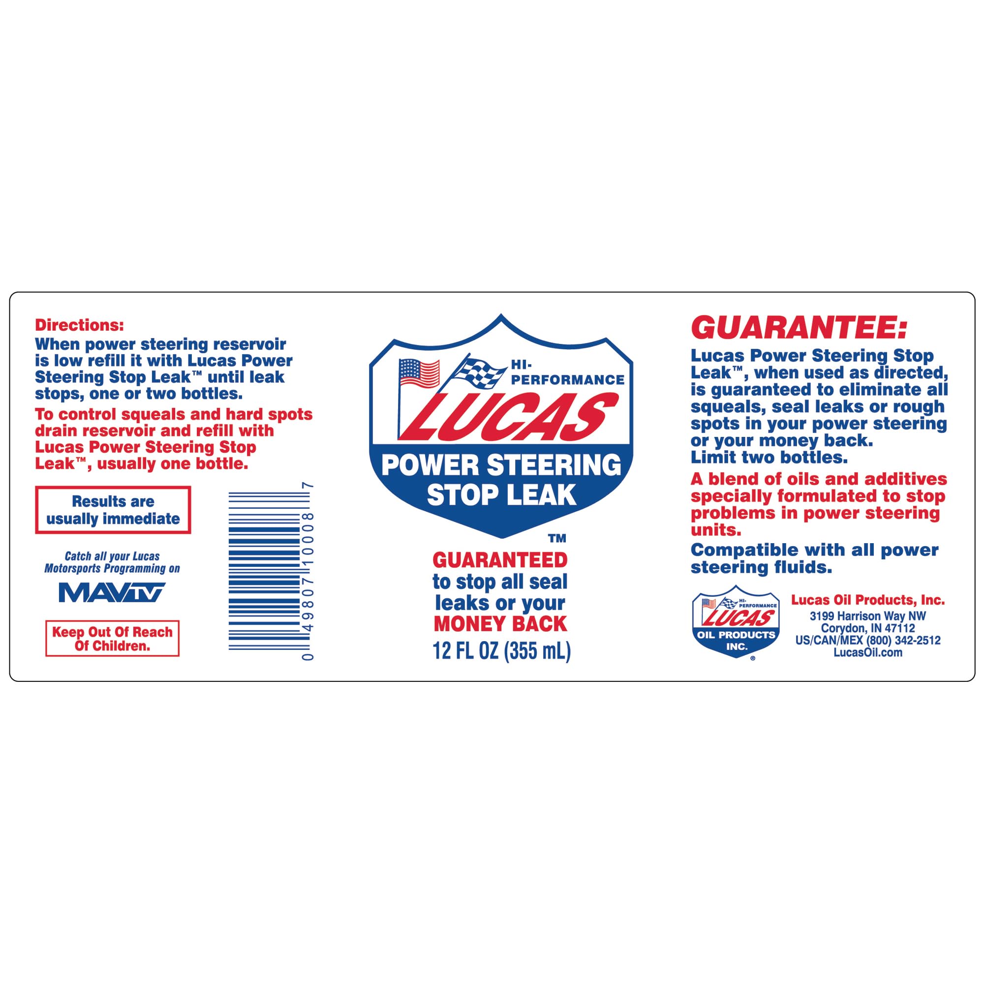 Foto 3 pulgar | Aceite Lucas 10008 Para Detener Fugas Con Dirección Asistida, 355 Ml - Venta Internacional.