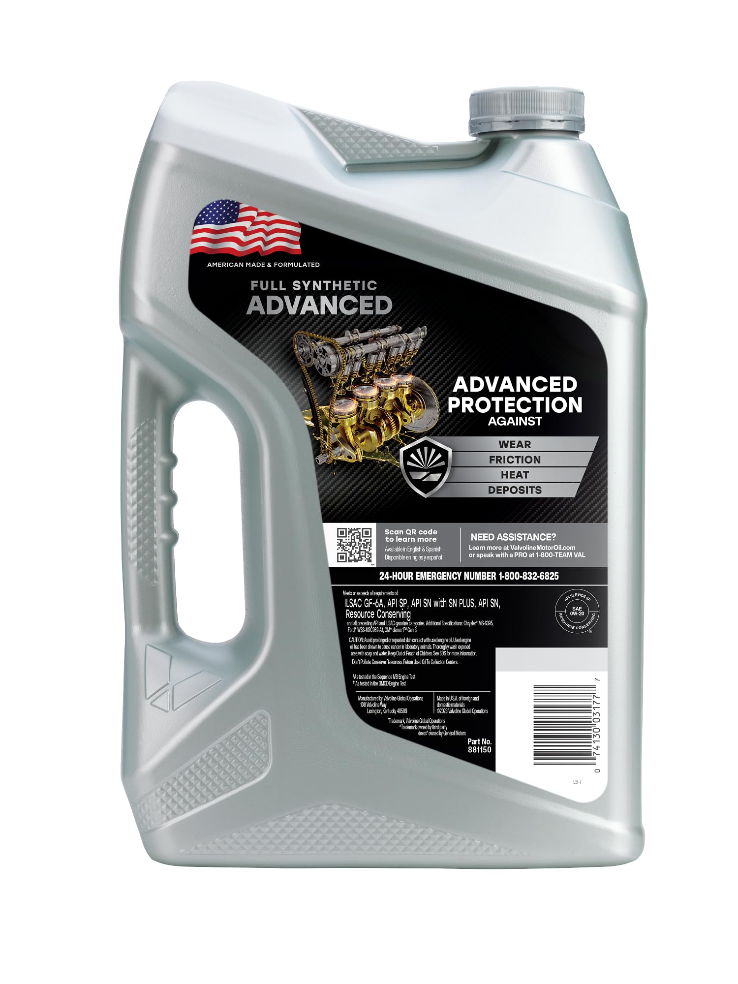 Foto 3 pulgar | Aceite De Motor Valvoline Advanced Totalmente Sintético Sae 0w-20 5l - Venta Internacional.