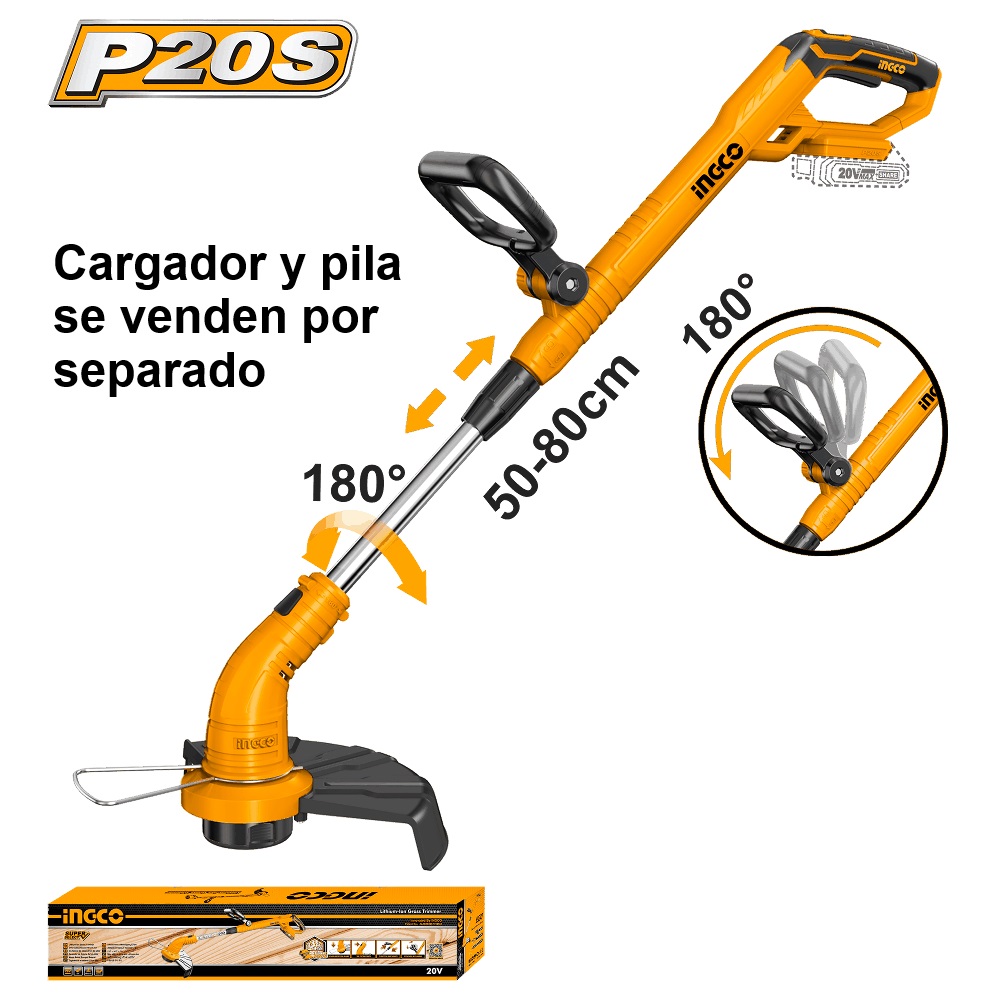 Foto 3 pulgar | Desbrozadora Inalámbrica 10 In Ingco Cgtli20018 20v 8200rpm - color Amarillo