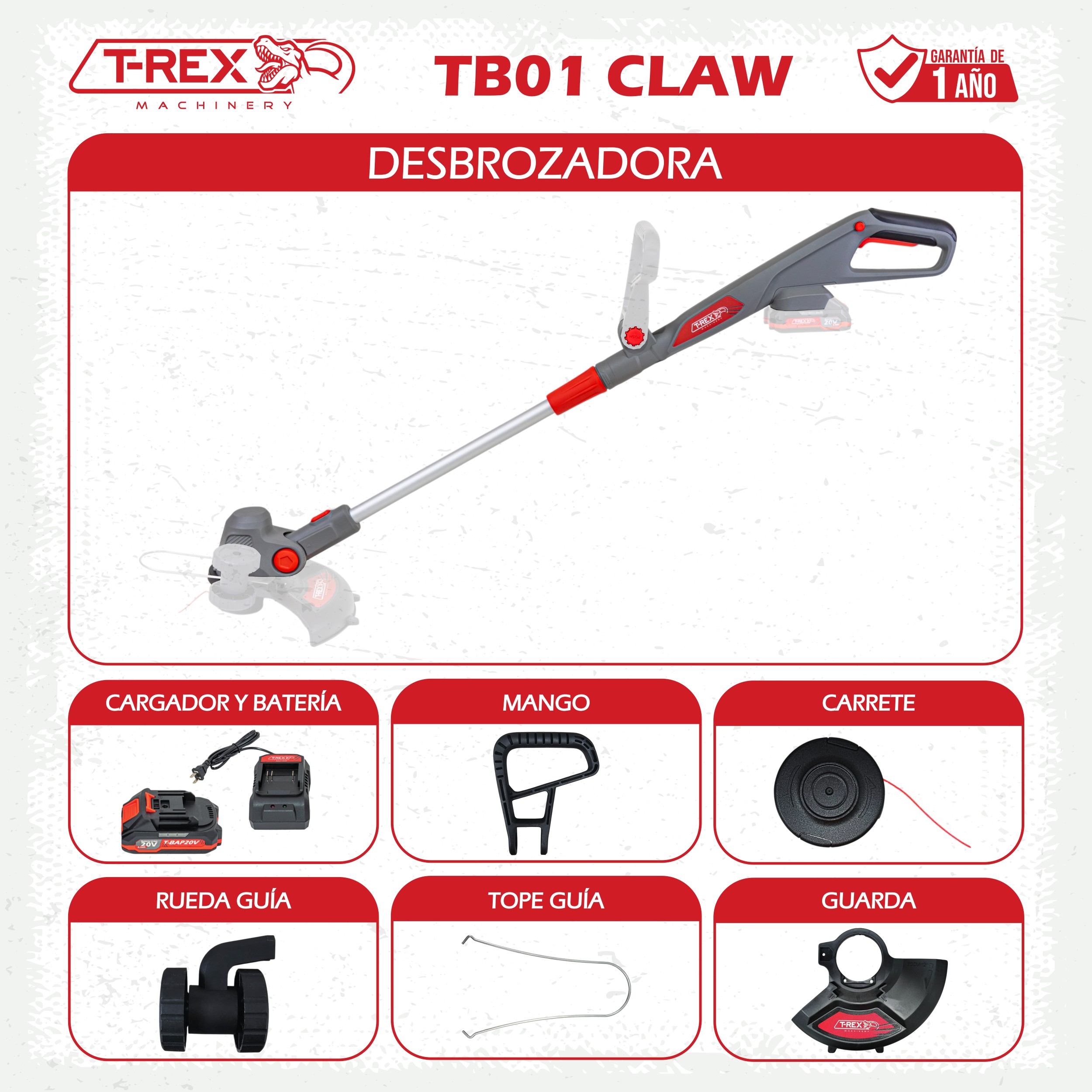 Foto 5 pulgar | Desbrozadora A Bateria De 180w  20v 2.0ah