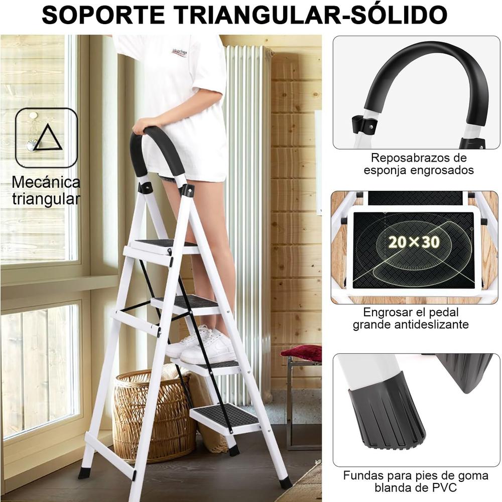 Foto 8 pulgar | Escalera Plegable Tipo Tijera De 4 Peldaños Antiderrapante