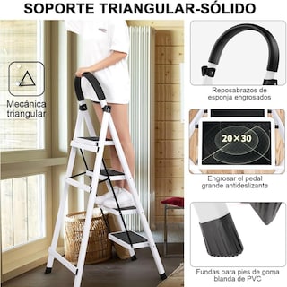 Foto 7 | Escalera Plegable Tipo Tijera De 4 Peldaños Antiderrapante