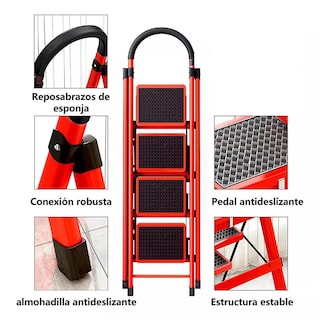 Foto 2 | Escalera Plegable Tipo Tijera De 4 Peldaños Antiderrapante