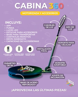 Foto 4 | Decoplay Cabina Giratoria 360° Motorizada Con Accesorios