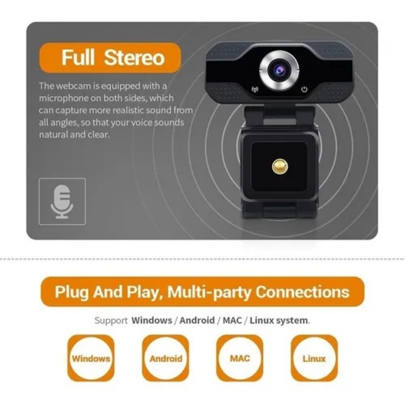 Foto 2 | Cámara Web Utekone Wc100 Usb Hd 480p Con Micrófono - Venta Internacional.