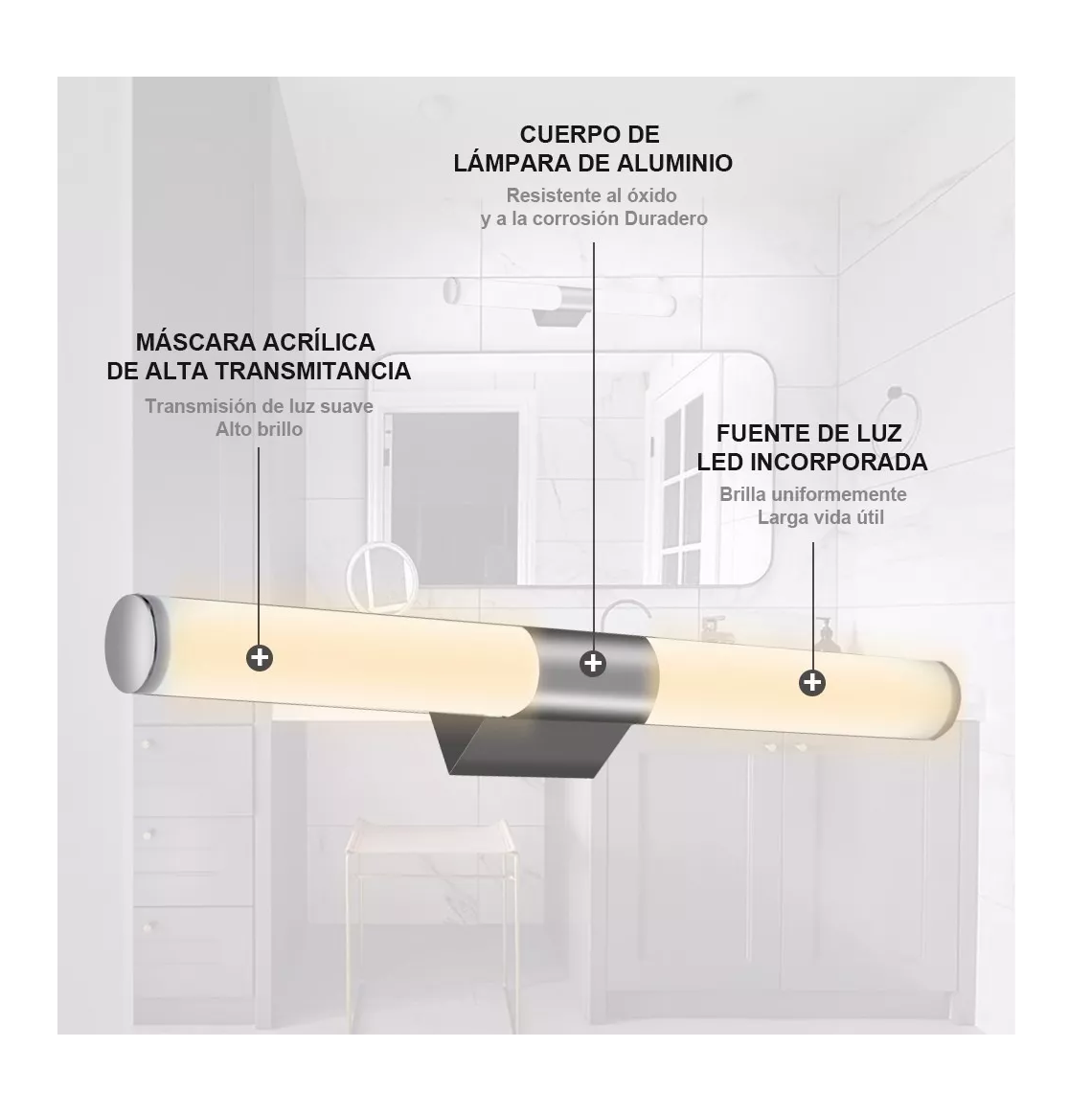 Foto 6 pulgar | Lámpara Led de Pared Belug 40 Cm Luz Blanca y Luz Cálida