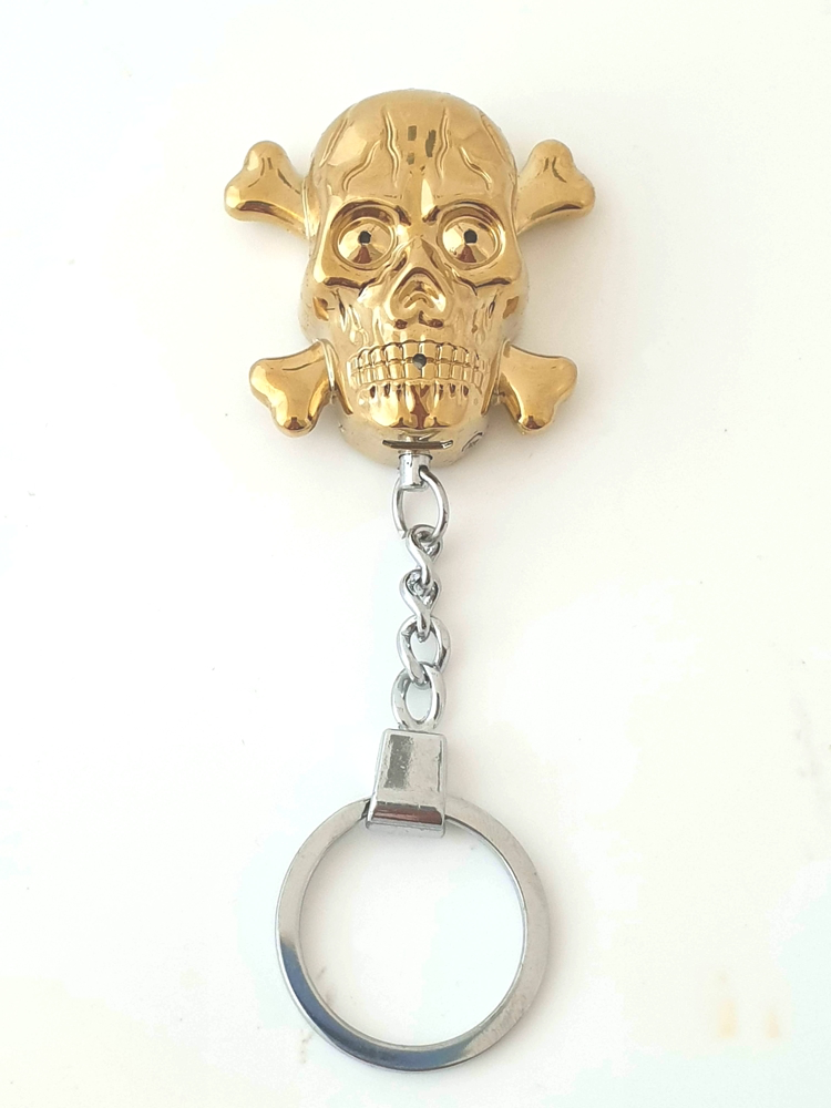 Foto 2 pulgar | Encendedor Electrico Usb Calavera Con Luz Y Sonido Dorado